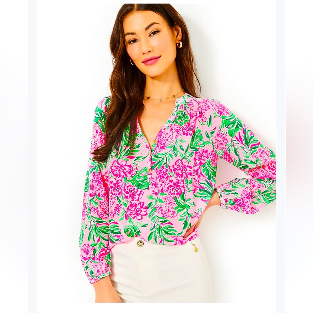 Lilly Pulitzer EUC Silk Elsa blouse